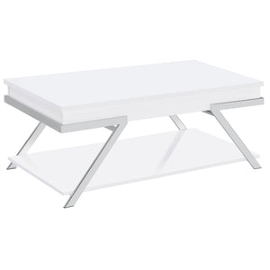 English Elm Fletcher Lacquered High Gloss Coffee Table with Open Shelf for Modern Living Rooms B062P447812