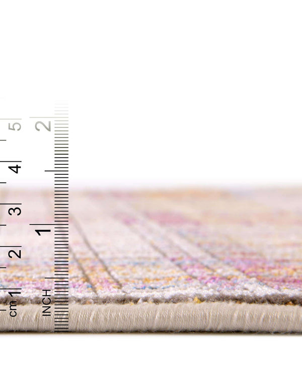 Unique Loom Deepa Tartan Machine Made Geometric Rug Multi, Blue/Gray/Ivory/Orange/Yellow/Purple 2' 6" x 12' 2"