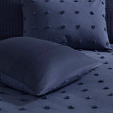 Urban Habitat Brooklyn Shabby Chic Cotton Jacquard Duvet Cover Set with Euro Shams and Throw Pillows UH12-2264 Navy