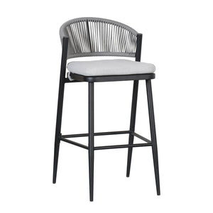 English Elm Christopher Knight Home® - Outdoor 30.25" Barstool Set Of 2 - Stylish Metal Frame & Pe Rattan Backrest For Patio Comfort N772P245120B