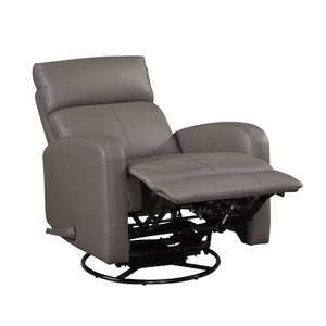 English Elm 1pc Glider Recliner Chair Top Grain Leather Swivel Recliner with Smooth Glide, Plush Foam Comfort Mocha 32 L x 30.75 W x 27.5 H B011P395860