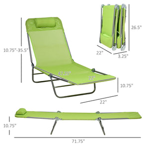 English Elm Outsunny 2 Piece Folding Chaise Lounge Chairs Set, Adjustable Outdoor Pool Loungers With Headrest W2225P174370-GIGA
