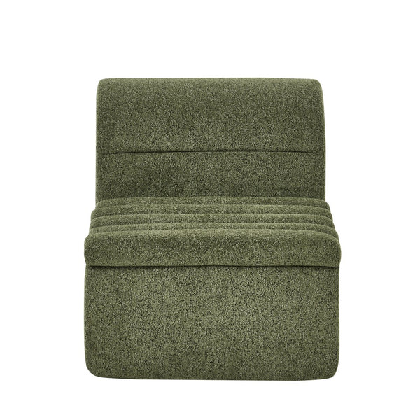English Elm The Chenille Modular Seat Compact Chair for Sectionals Apartments and Small Spaces Green W1413P298064