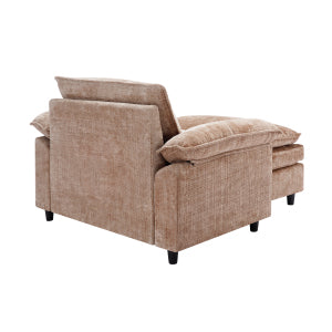 English Elm Accent Chair With Ottoman - Luxurious Chenille Oversized Sofa, Comfy Lounge Seat For Any Space W2100S00178