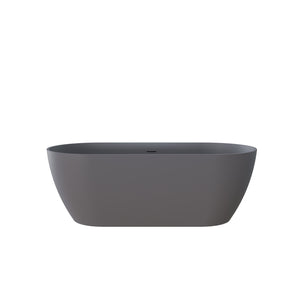 English Elm 63" Freestanding Stone Resin Soaking Tub Glossy Ergonomic Basin for Spa Bathrooms T5287P418031