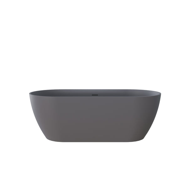 English Elm 63" Freestanding Stone Resin Soaking Tub Glossy Ergonomic Basin for Spa Bathrooms T5287P418031