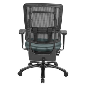 OSP Home Furnishings Vertical Mesh Back Ergonomic Manager Chair with Synchro Tilt and Polished Aluminum Base Grey 99663B-2M