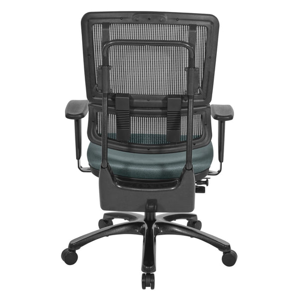 OSP Home Furnishings Vertical Mesh Back Ergonomic Manager Chair with Synchro Tilt and Polished Aluminum Base Grey 99663B-2M