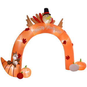 English Elm Thanksgiving Inflatable Turkey Arch Led Lit Walk Through Yard Display Nine Feet Tall T3971P382401
