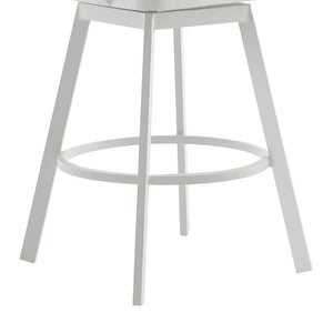 English Elm Hazel Outdoor Swivel Counterstool Powder Coated Aluminum Teak Accents Weather Resistant B2736P464819