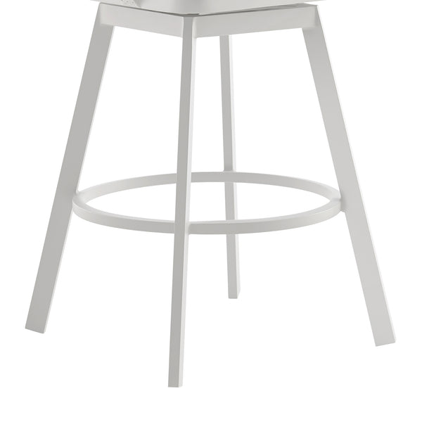 English Elm Hazel Outdoor Swivel Counterstool Powder Coated Aluminum Teak Accents Weather Resistant B2736P464819