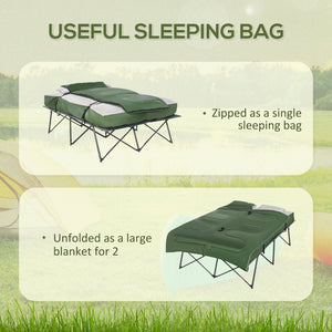 English Elm Outsunny 2-Person Camping Bed Set: Portable Folding Cot, Inflatable Mattress & Sleeping Bag Combo W2225P200418-GIGA