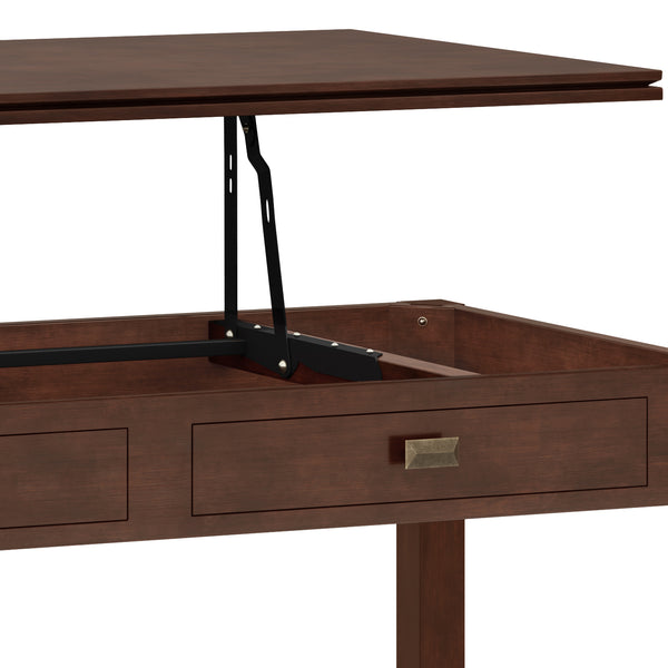 English Elm Artisan Lift Top Coffee Table - Rich Russet Brown With Hidden Storage For Living Room Elegance B136P158380