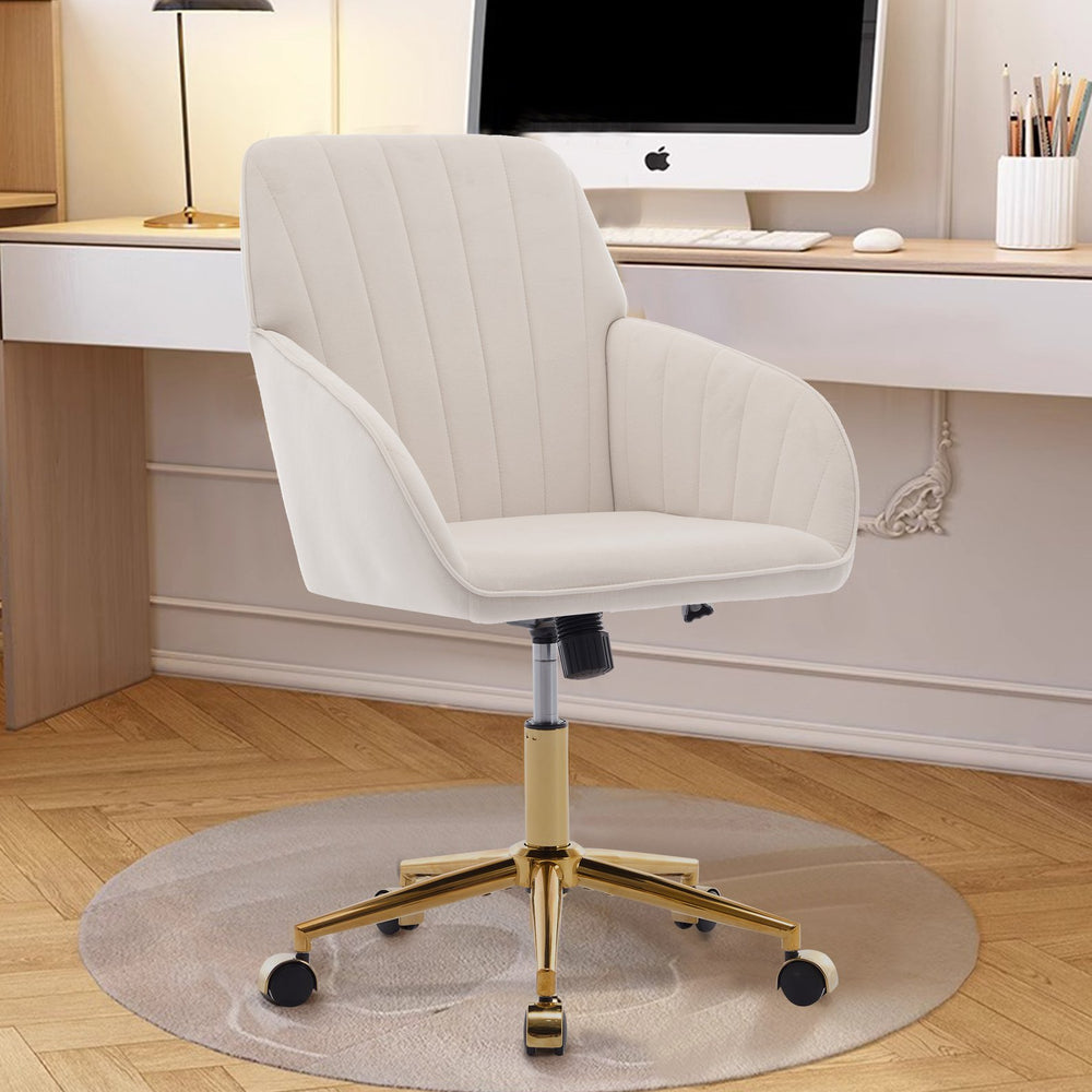 English Elm Ty Ergonomic Swivel Office Chair Memory Foam Seat Gold Base Home Desk Comfort W2311P198739
