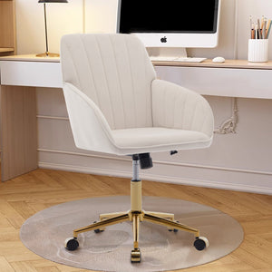 English Elm Ty Ergonomic Swivel Office Chair Memory Foam Seat Gold Base Home Desk Comfort W2311P198739