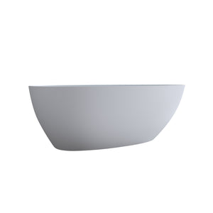 English Elm 59'' Freestanding Resin Stone Soaking Tub Sculptural Matte Finish with Overflow Drain W2753P191227