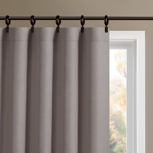 English Elm 2-pk Blackout Curtain Panels Quilted Thermal Noise Reducing Bedroom Privacy Drapes Grey B035P496618