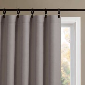 English Elm 2-pk 52x95 Total Blackout Curtain Panels Noise Reducing Embossed Bedroom Set Grey B035P496619