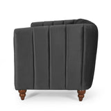 Christopher Knight Home® - Noble House - Richland Modern Glam Velvet Channel Stitch 3 Seater Sofa