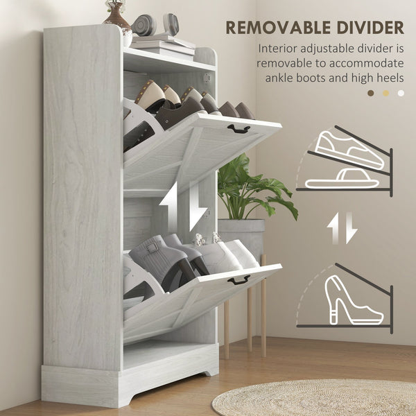 English Elm HOMCOM Entryway Hall Tree with Bench and 4 Double Hooks, Shoe Storage Organizer and Anti-Tip Gray W2225P229725