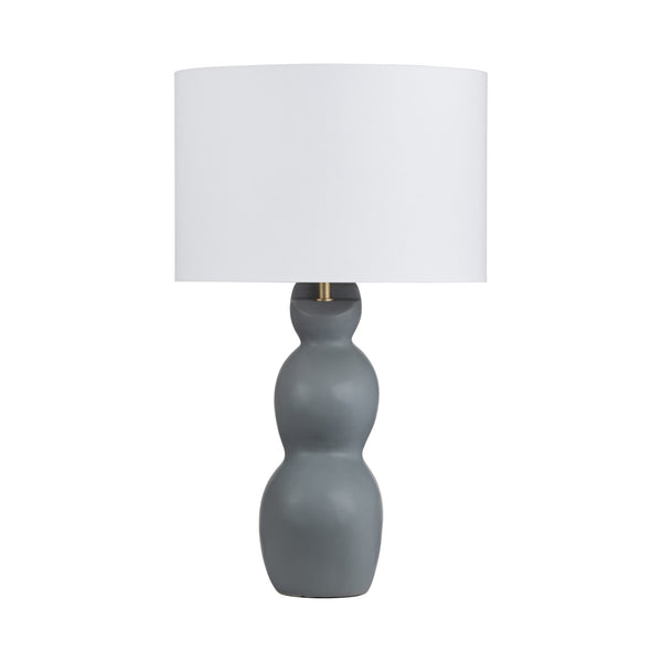 Crestview Collection 31" H Elegant Ceramic Table Lamp With Grey Curved Design & White Linen Shade For Any Room Decor   Cvazp135