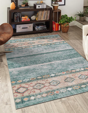 Unique Loom Timeless Verona Machine Made Geometric Rug Green, Brown/Ivory/Gray 8' 4" x 12' 2"