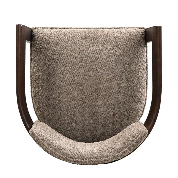 English Elm Christopher Knight Home® - N771P197053H Bouclé Upholstered Dining Chair with Wire-Brushed Rubberwood Frame, Modern Comfort Light Brown N771P361737O