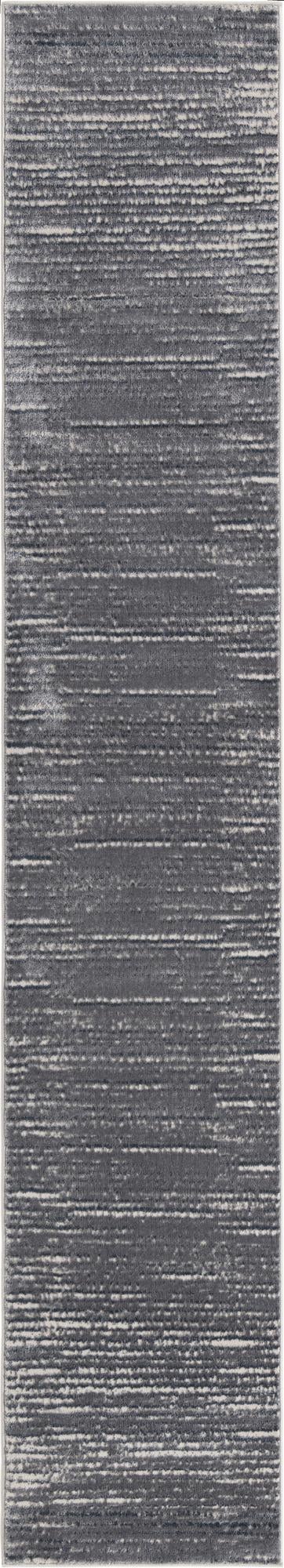Unique Loom Oasis Calm Machine Made Abstract Rug Gray, Ivory 2' 0" x 12' 2"