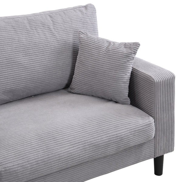English Elm 74" Three Seat Sofa Hardwood Frame High Density Foam Upholstered Modern Living Room Light Gray W311P221220