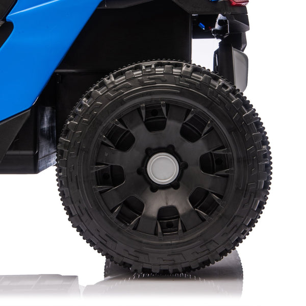 English Elm 24v Kids Utv Ride on with Dual 80w Motors Remote Control and Four Wheel Suspension Blue W1578P342132