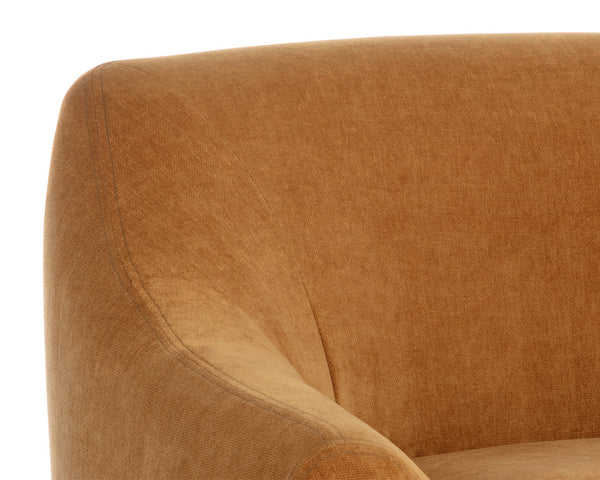 Sunpan Nevaeh Lounge Chair - Elegant Mid-Century Design with Soft Curves for Ultimate Comfort and Style Danny Amber
