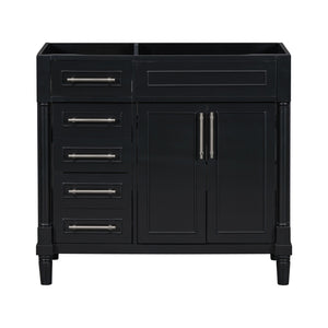 English Elm 36'' 36" Bathroom Vanity Freestanding Storage Cabinet with 3 Soft-Close Drawers, Solid Wood Frame, 300lb Capacity WF322109AAB