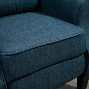 English Elm HOMCOM Linen Massage Recliner Sofa with Heat & Remote, Pocket Spring Comfort, 140° Recline Blue W2225P173854