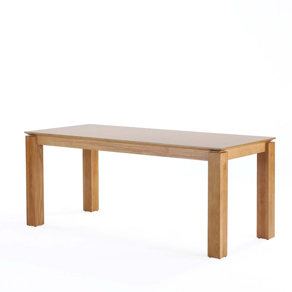 English Elm Rockaway 71" Dining Table with Beveled Top, Solid Ash Wood Frame, Seats 8, Modern Grain Finish Natural B365S00093