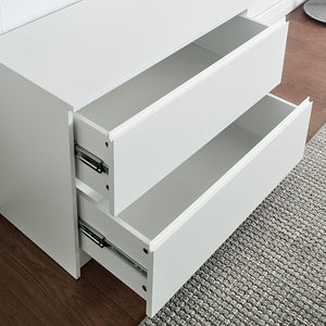 English Elm Devi White Wall Mounted Wood Closet System with Oak Finish, Durable Melamine, Ample Modular Storage B040S00113