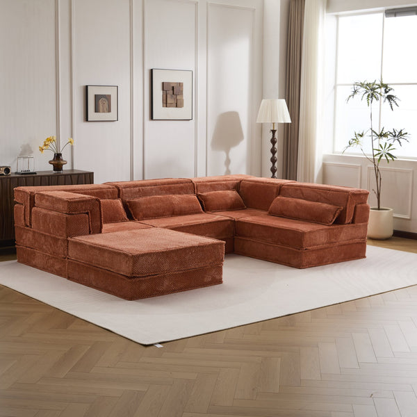 English Elm Compression Modular Sofa Bed - Oversized Boneless Design, Plush Memory Foam, Versatile & No Assembly W3723S00034