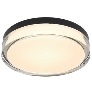 English Elm 12-inch Flush Mount Ceiling Light Dimmable Led Frosted Acrylic Matte Modern Fixture Black B370P398958