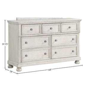 English Elm Seven Drawer Dresser Solid Wood & MDF Construction with Ample Storage, Transitional Design, Top Seller Finish Antique Gray 63.25 L x 21 W x 37 H B2699P208273