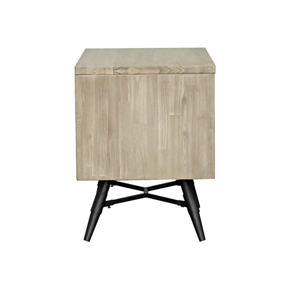 English Elm Bridges Solid Acacia Wood Nightstand with Two Drawers for Farmhouse Bedroom Storage B2736P464856