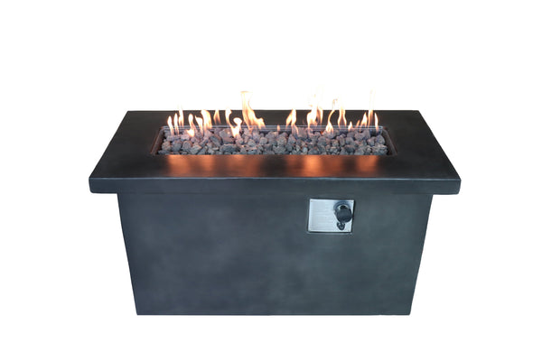 English Elm 24'' Concrete Propane/Natural Gas Outdoor Fire Pit Table with 50,000 BTU, Stainless Steel Burner, Weather-Resistant Charcoal B120P247489