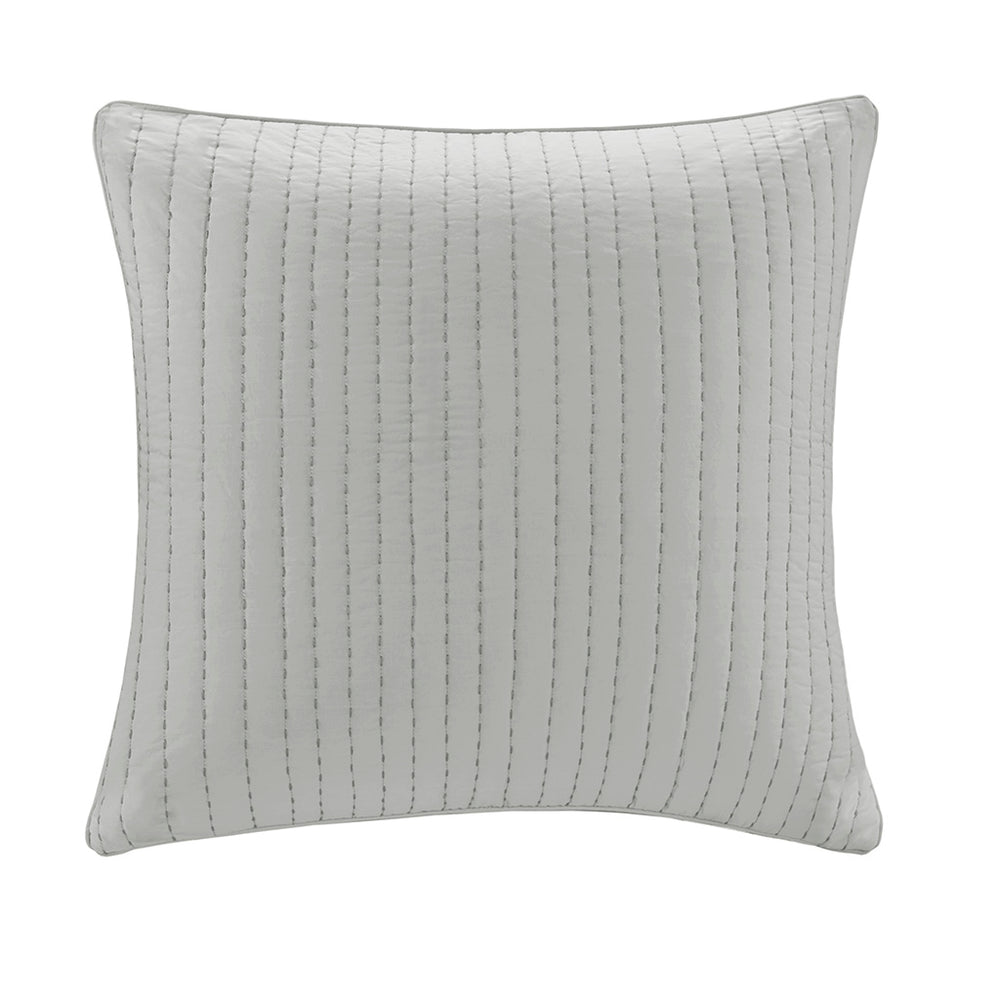 JLA Home INK+IVY - Cotton Quilted Euro Sham Cover 26x26 with Embroidered Texture, Farmhouse Shabby-Chic Breathable Cotton II11-930