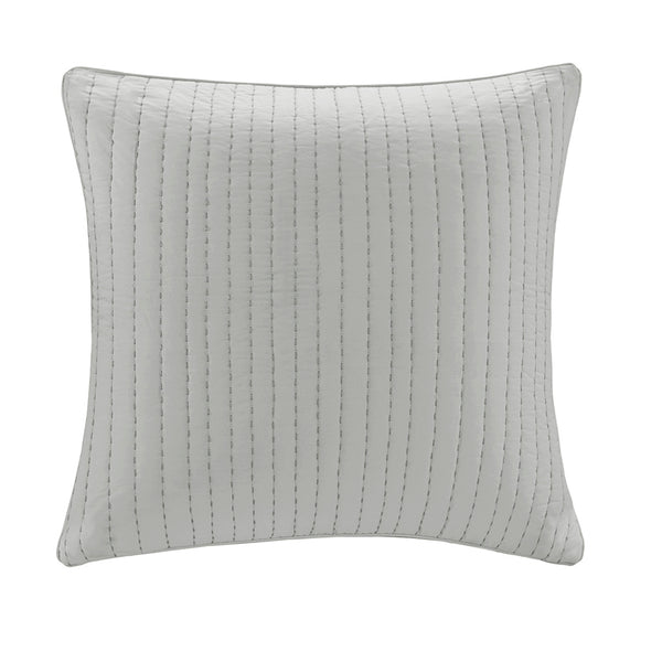 JLA Home INK+IVY - Cotton Quilted Euro Sham Cover 26x26 with Embroidered Texture, Farmhouse Shabby-Chic Breathable Cotton II11-930