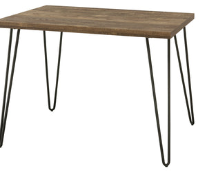 English Elm Rustic Oak Desk Taupe with Metal Accents — Space-Saving Open Design, Durable MDF Surface, Modern Farmhouse Style B2699P237460