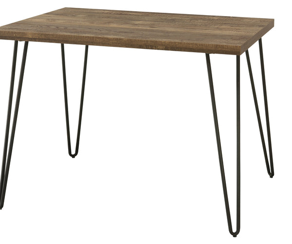 English Elm Rustic Oak Desk Taupe with Metal Accents — Space-Saving Open Design, Durable MDF Surface, Modern Farmhouse Style B2699P237460