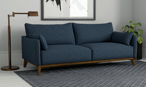 English Elm Wallace & Bay - Blue Mid-Century Modern Sofa in Navy Storm Fabric — 84" Wide, Easy-Care Upholstery, Stylish Durable Seating B361P384456