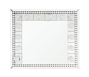English Elm Farai Hollywood Glam Wall Mirror with Faux Crystal Diamond Border and Light Sockets B2726P446700