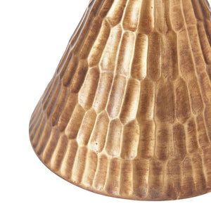 English Elm 13.78 Inch Handmade Mgo Geometric Side Table Gold Metallic Accent for Indoor Outdoor N772P390771C