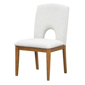 English Elm Topmax Extendable Round Dining Set with Linen Chairs and Pedestal Base Seats Five Walnut N717S000062D