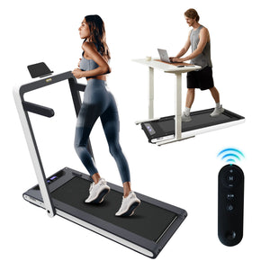 English Elm 2 in 1 Folding Under Desk Treadmill 2.5hp Walking Jogging Machine with Remote Control W130384071