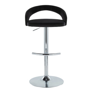 English Elm Adjustable Velvet Swivel Barstools with Chrome Base for Kitchen Island Set of 2 B202S01993